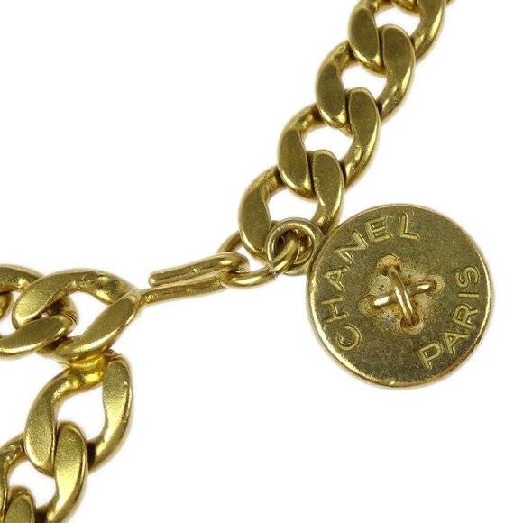 Chanel Gold Medallion Button Chain Belt 95P Small Good - Picture 3 of 5